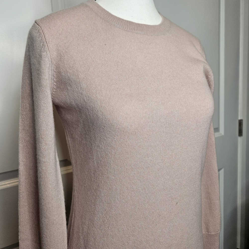 Neiman‎ Marcus 100% Cashmere Sweater Dress Size Small Blush Pink Longsleeve Luxe - Picture 2 of 8
